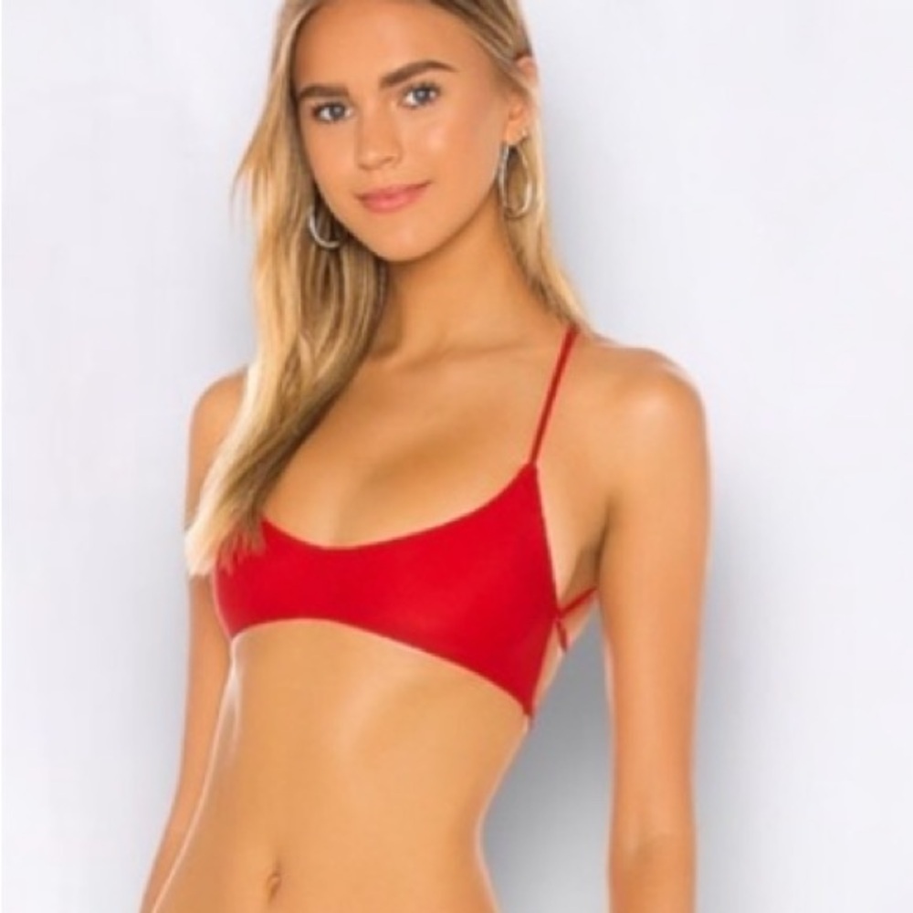 Lovers & Friends Evros Bikini Top in Poppy XS - Picture 1 of 5